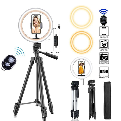 LED Selfie Ring Light Lamp Tripod Holder