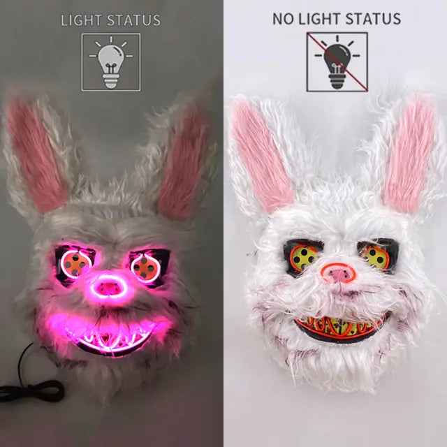 LED Light Up Bloody Rabbit Cosplay Mask