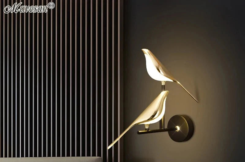 Gold Bird Led Wall Light