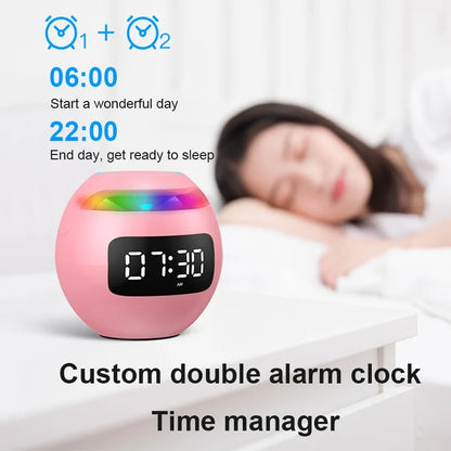 Mini LED Alarm Clock Bluetooth Speaker