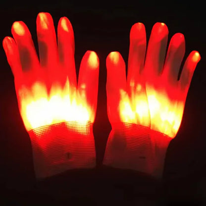 Rainbow Neon Glow Gloves