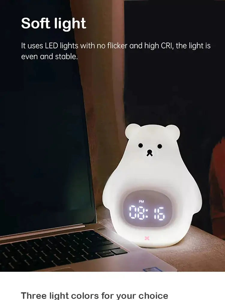 Big White Bear Wake-Up  LED Clock