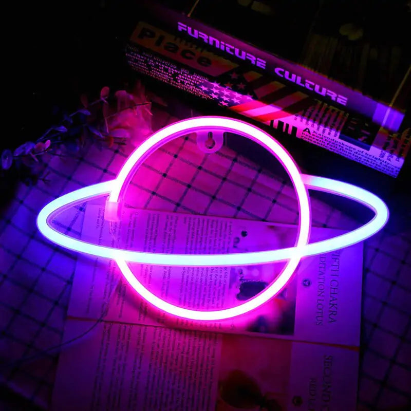 Planet Shape Neon Wall Light