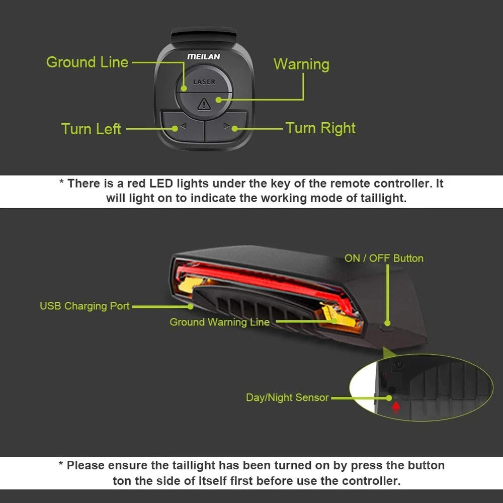 Smart Auto Brake Sensing Light Bicycle Wireless