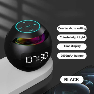 Mini LED Alarm Clock Bluetooth Speaker