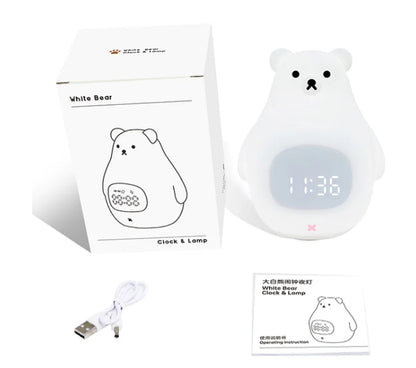 Big White Bear Wake-Up  LED Clock