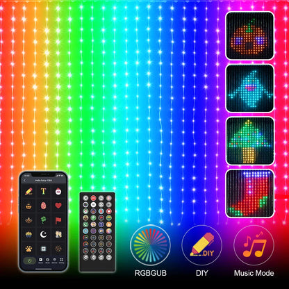 LED Bluetooth Smart RGB Curtain Lights