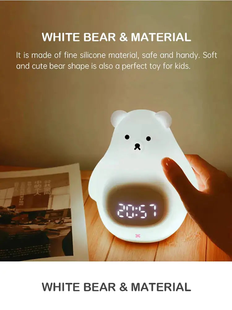 Big White Bear Wake-Up  LED Clock