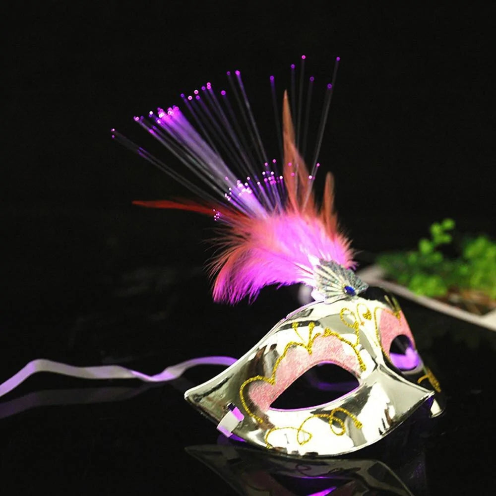 Venetian Venice Feather LED Mask