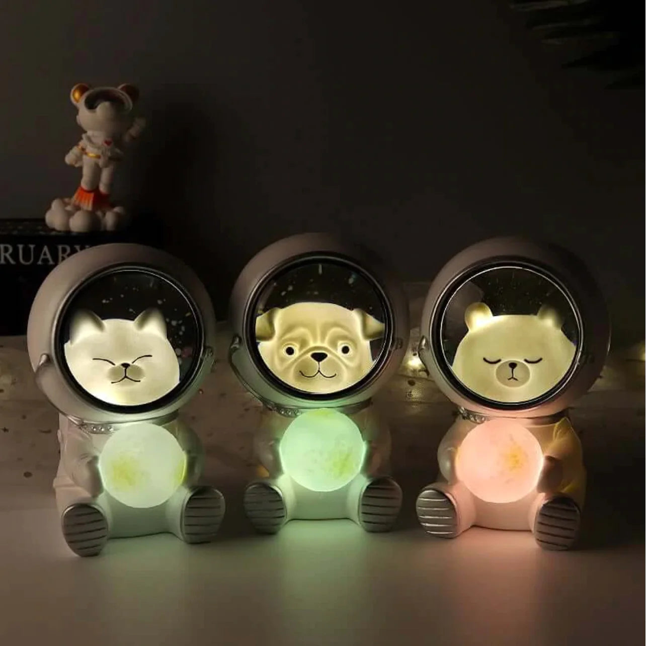 Astronaut Dog Night Light