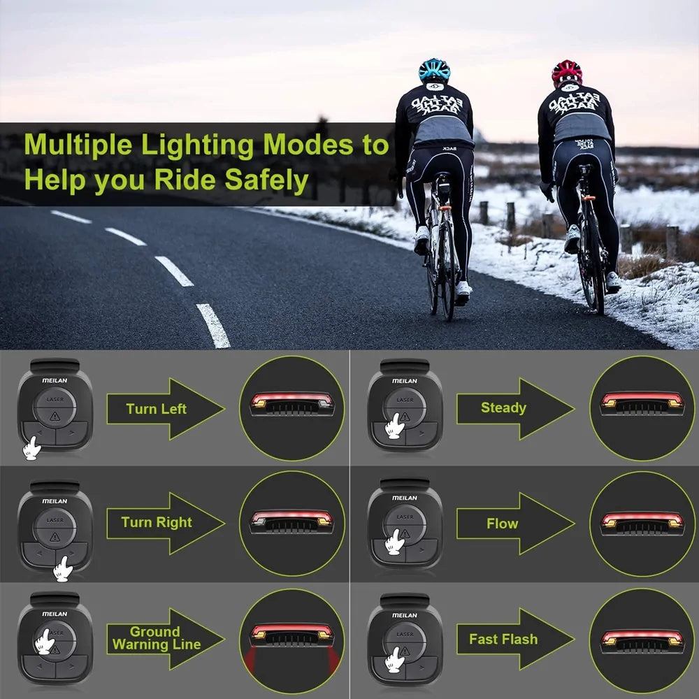 Smart Auto Brake Sensing Light Bicycle Wireless