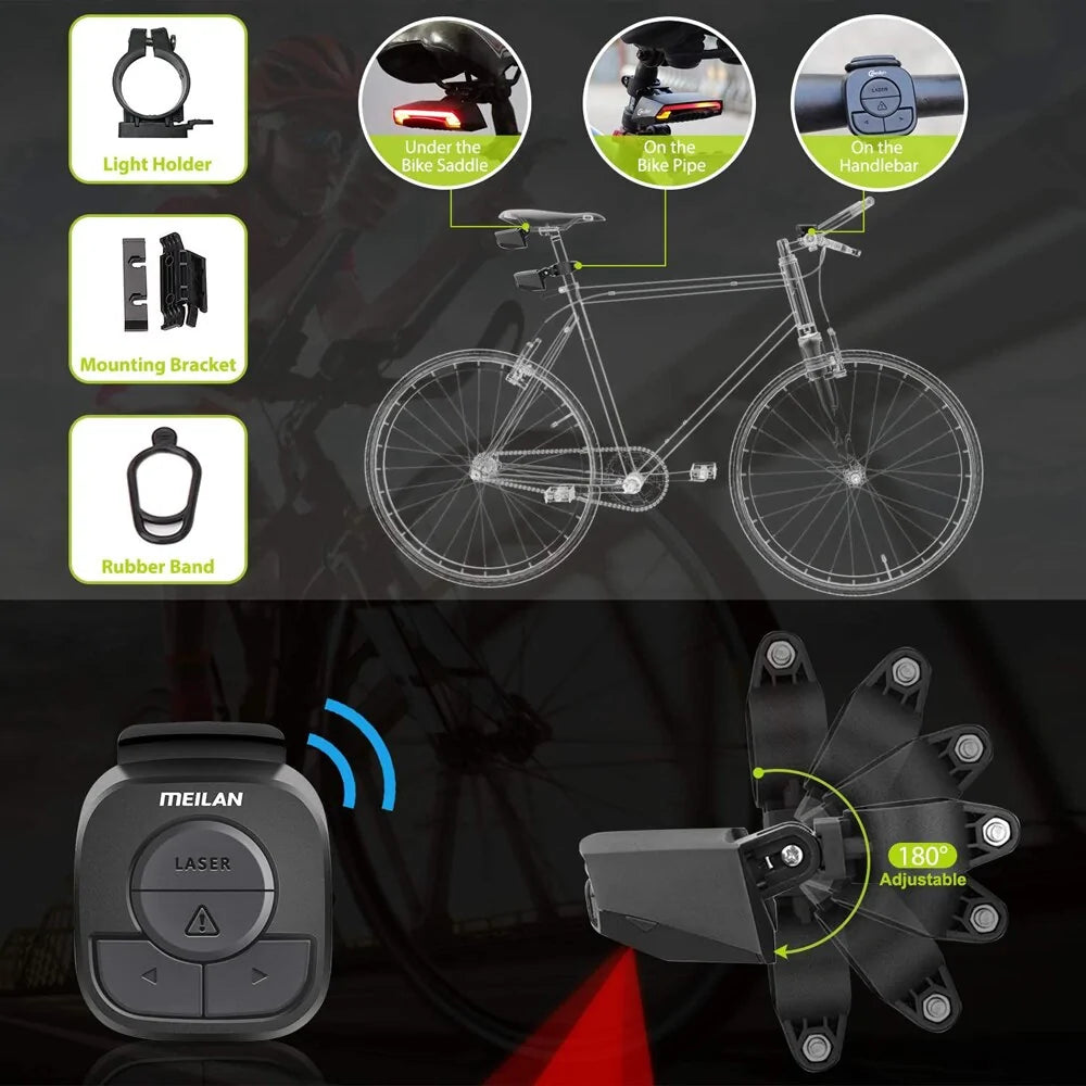 Smart Auto Brake Sensing Light Bicycle Wireless