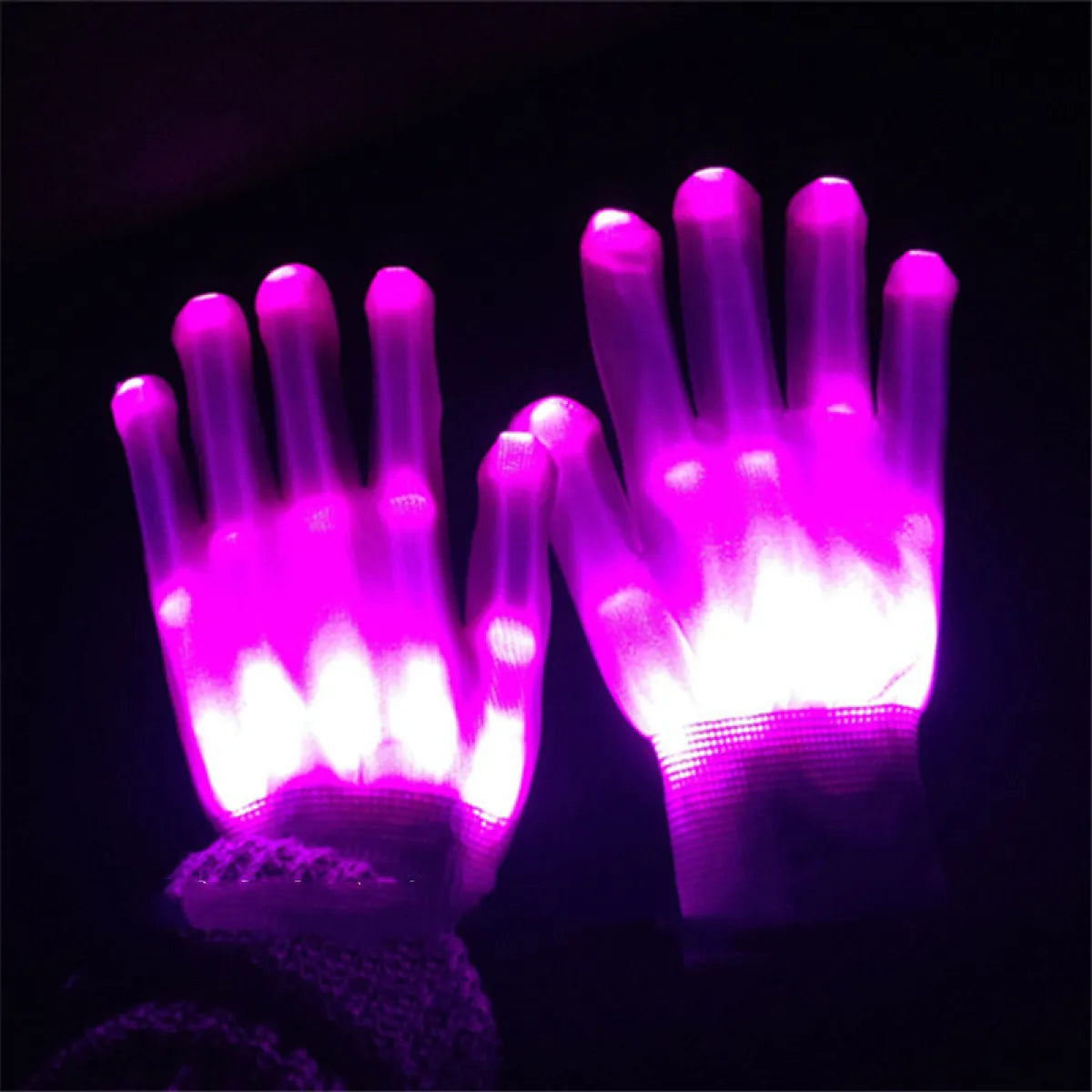 Rainbow Neon Glow Gloves