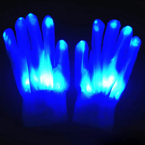 Rainbow Neon Glow Gloves