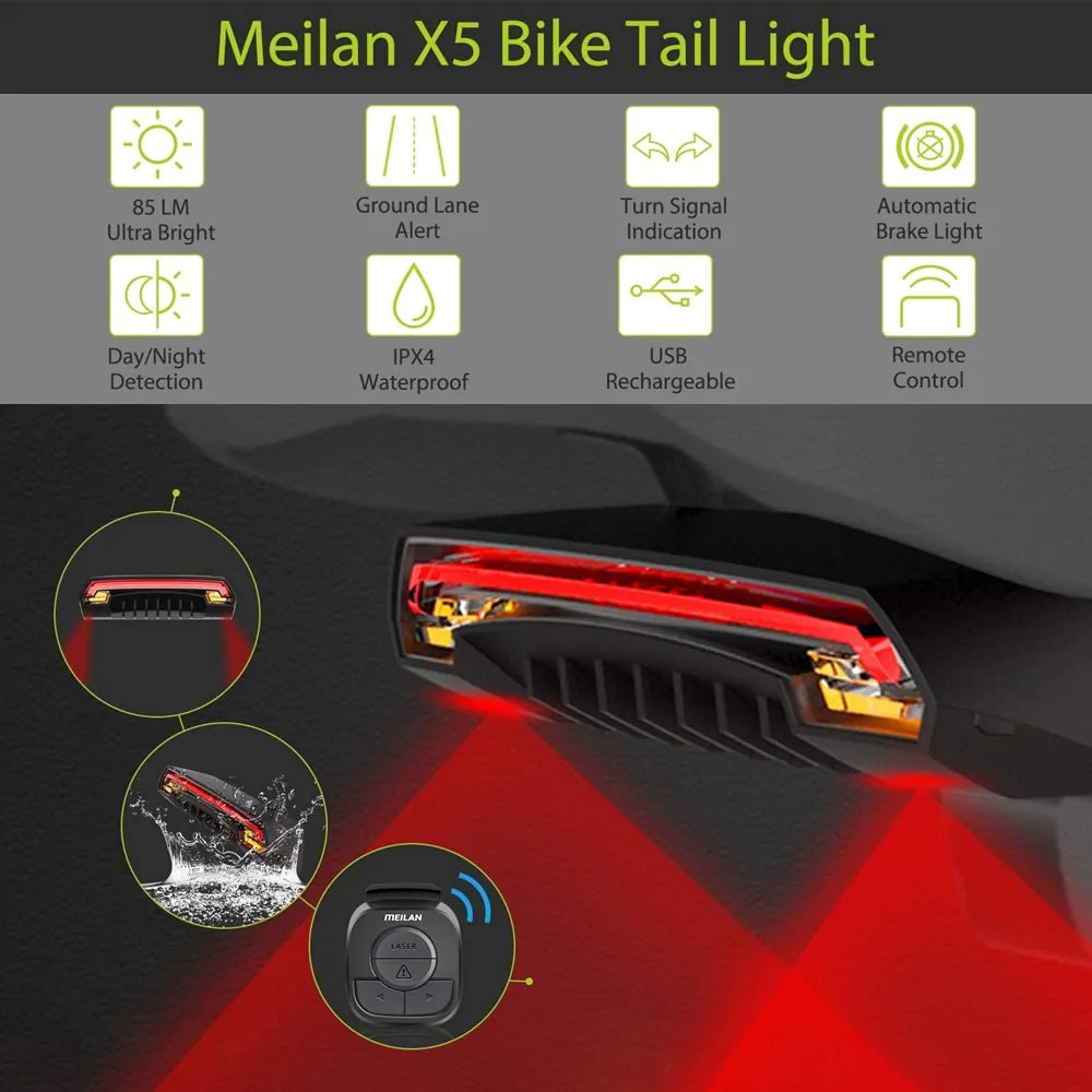 Smart Auto Brake Sensing Light Bicycle Wireless