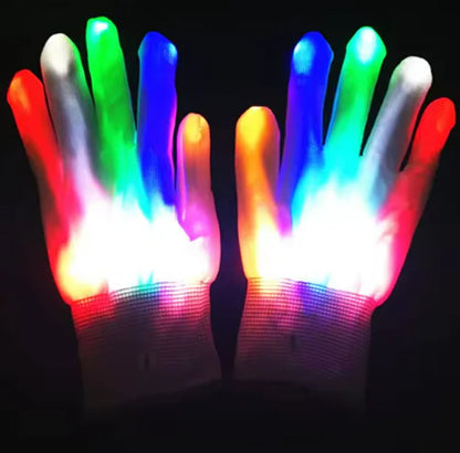 Rainbow Neon Glow Gloves